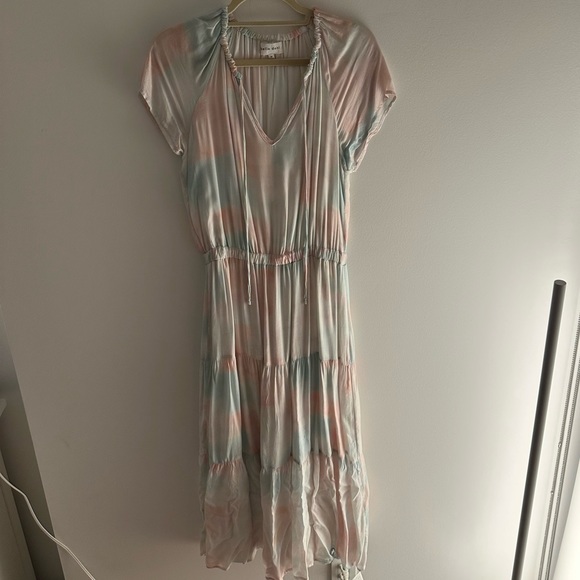 Bella Dahl Raglan Maxi Dress in Peach Fresco Block Print, size: M - Picture 1 of 4